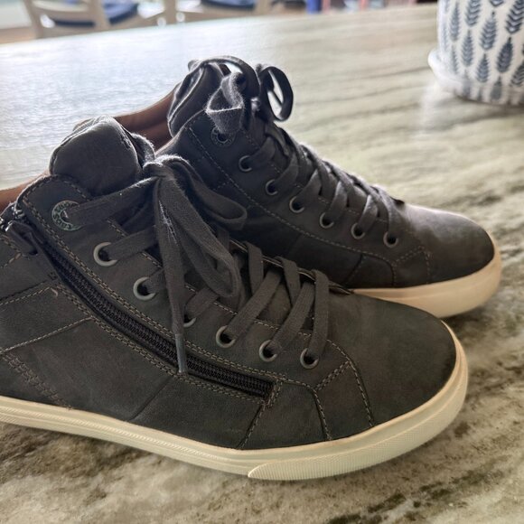 Taos Winner-Style leather high top sneakers in Steel - Picture 1 of 5